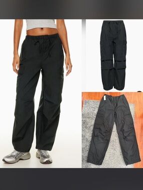 Aritzia Black Wide-Leg Cargo Jumpsuit Pants